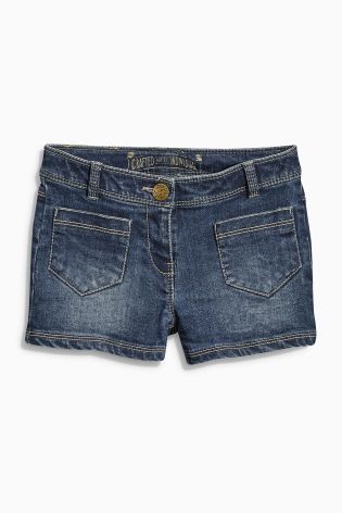 Mid Blue Denim Shorts With Tights (3-16yrs)